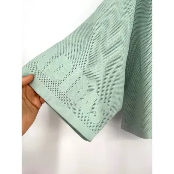 Adidas x Ivy Park Mint Green Top XL NWT Knit Crop Jersey Shirt $85 - Picture 4 of 10